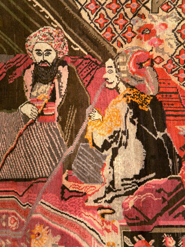 Vintage Pictorial Karabagh Rug, No.28032 - Galerie Shabab