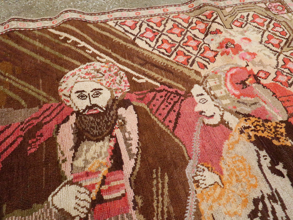 Vintage Pictorial Karabagh Rug, No.28032 - Galerie Shabab