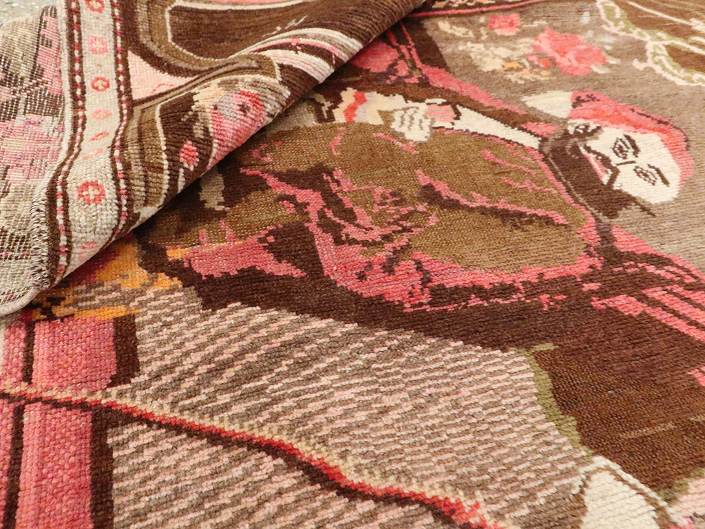 Vintage Pictorial Karabagh Rug, No.28032 - Galerie Shabab