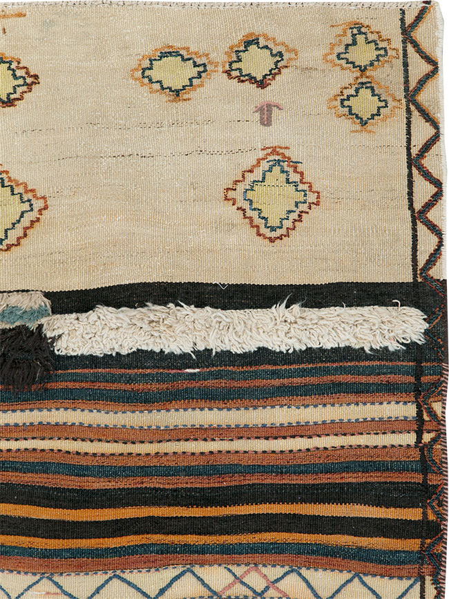 Vintage Persian Chaharmahal Bakhtiari Tacheh Flatweave Kilim , No.28037 - Galerie Shabab