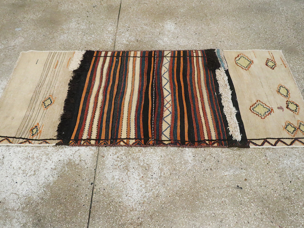 Vintage Persian Chaharmahal Bakhtiari Tacheh Flatweave Kilim , No.28037 - Galerie Shabab