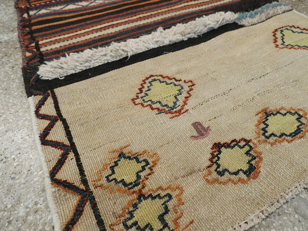 Vintage Persian Chaharmahal Bakhtiari Tacheh Flatweave Kilim , No.28037 - Galerie Shabab