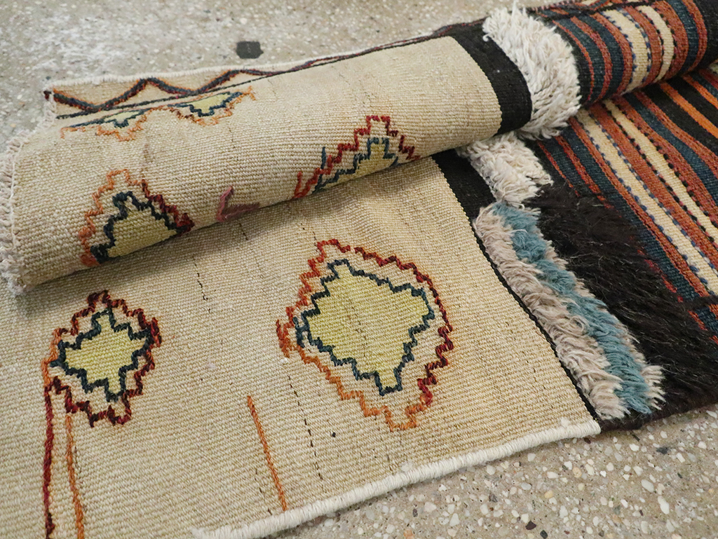 Vintage Persian Chaharmahal Bakhtiari Tacheh Flatweave Kilim , No.28037 - Galerie Shabab