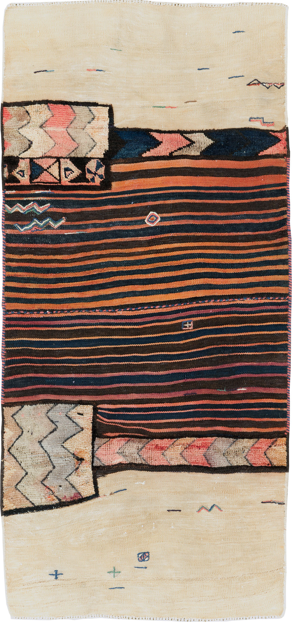Vintage Persian Chaharmahal Bakhtiari Tacheh Flatweave Kilim , No.28038 - Galerie Shabab