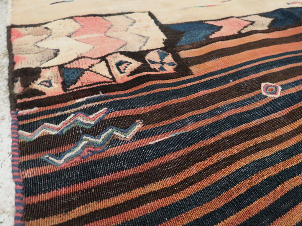 Vintage Persian Chaharmahal Bakhtiari Tacheh Flatweave Kilim , No.28038 - Galerie Shabab