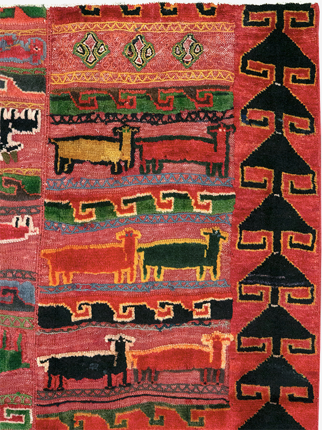 Vintage Persian Pictorial Kurd Accent Rug, No.28039 - Galerie Shabab