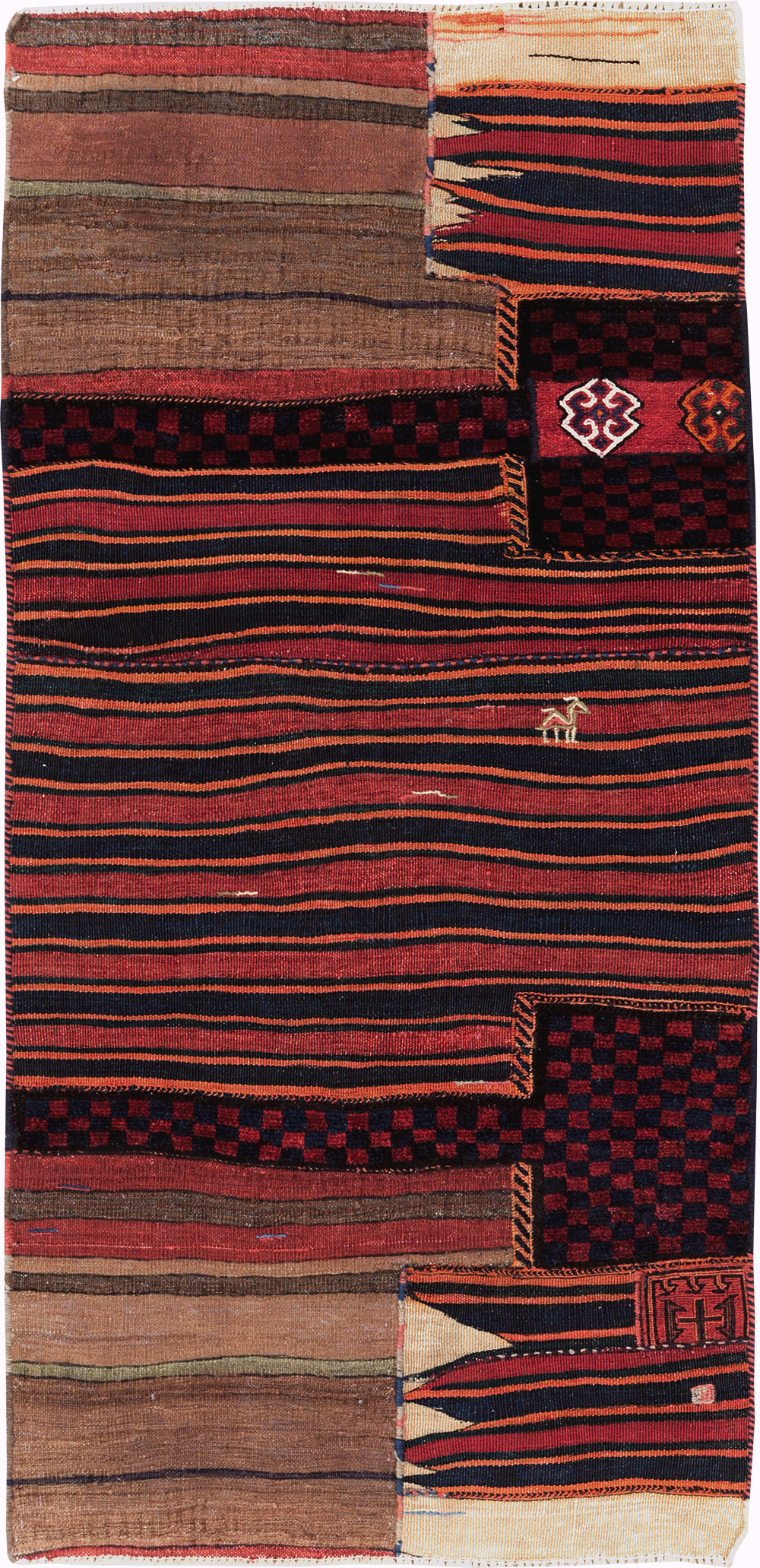 Vintage Persian Chaharmahal Bakhtiari Tacheh Flatweave Kilim, No.28040 - Galerie Shabab