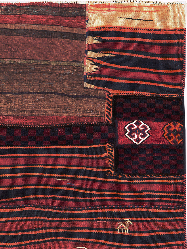 Vintage Persian Chaharmahal Bakhtiari Tacheh Flatweave Kilim, No.28040 - Galerie Shabab