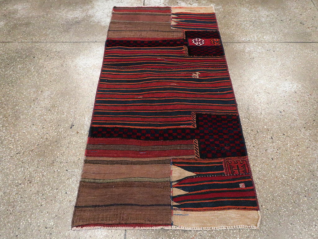 Vintage Persian Chaharmahal Bakhtiari Tacheh Flatweave Kilim, No.28040 - Galerie Shabab