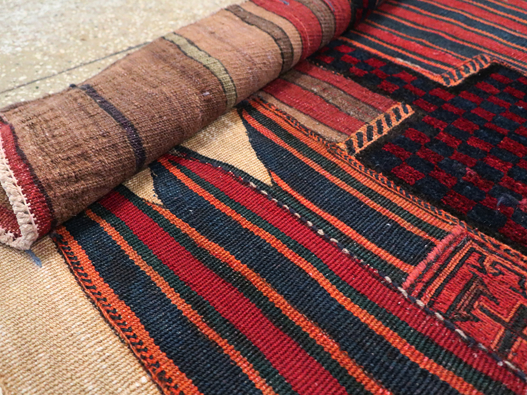Vintage Persian Chaharmahal Bakhtiari Tacheh Flatweave Kilim, No.28040 - Galerie Shabab