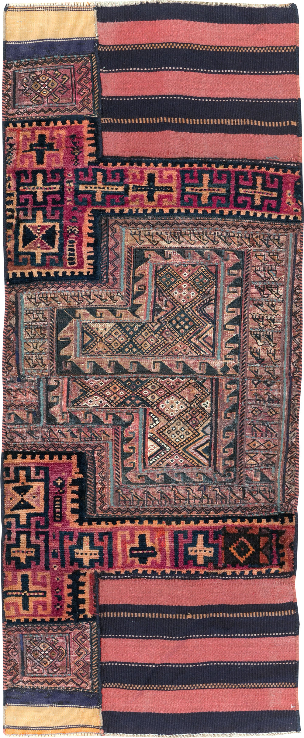 Vintage Persian Chaharmahal Bakhtiari Tacheh Flatweave Kilim , No.28041 - Galerie Shabab