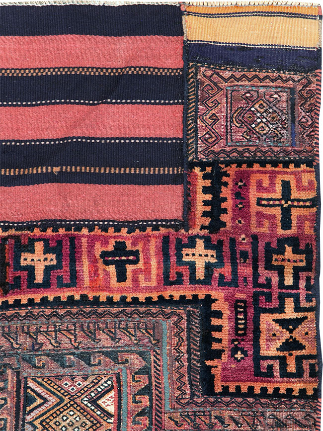 Vintage Persian Chaharmahal Bakhtiari Tacheh Flatweave Kilim , No.28041 - Galerie Shabab