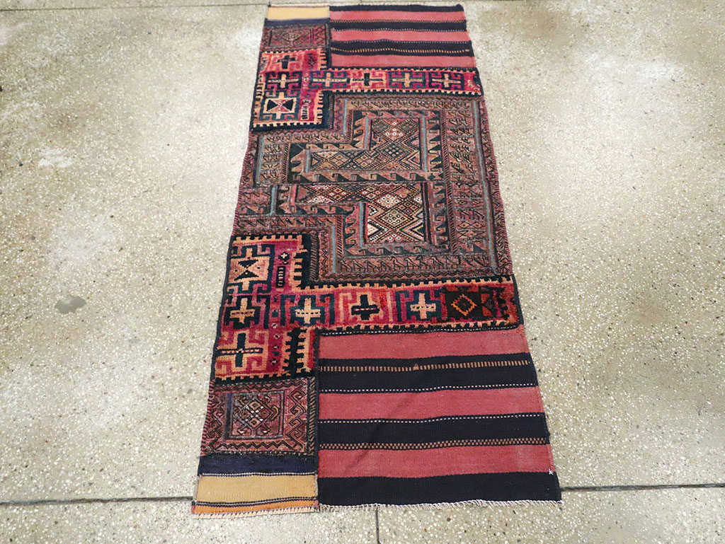 Vintage Persian Chaharmahal Bakhtiari Tacheh Flatweave Kilim , No.28041 - Galerie Shabab