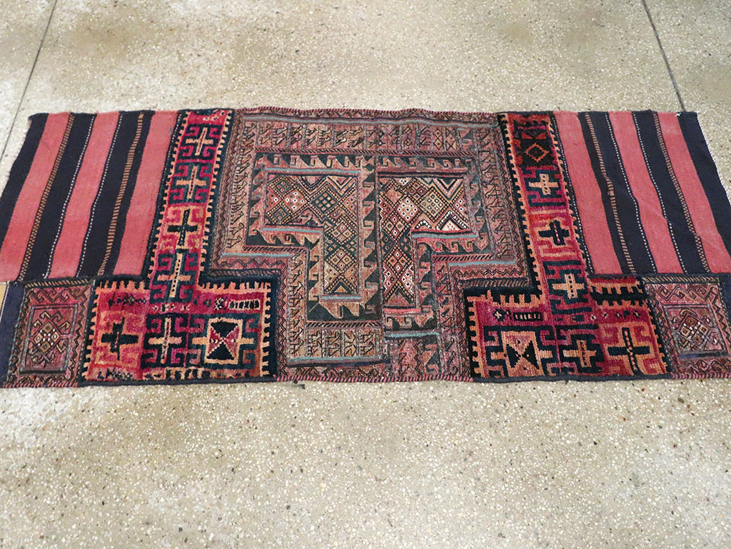 Vintage Persian Chaharmahal Bakhtiari Tacheh Flatweave Kilim , No.28041 - Galerie Shabab