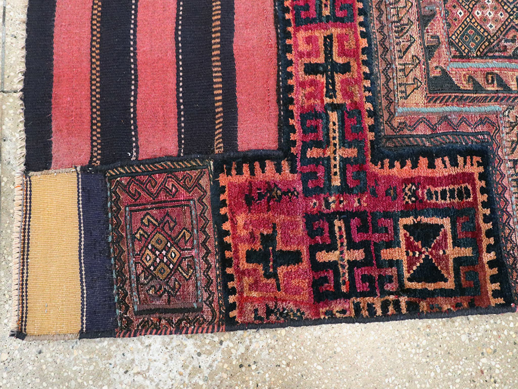 Vintage Persian Chaharmahal Bakhtiari Tacheh Flatweave Kilim , No.28041 - Galerie Shabab