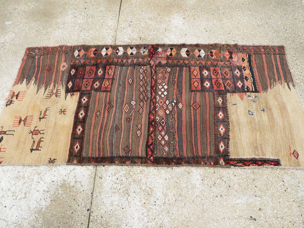 Vintage Persian Chaharmahal Bakhtiari Tacheh Flatweave Kilim , No.28042 - Galerie Shabab