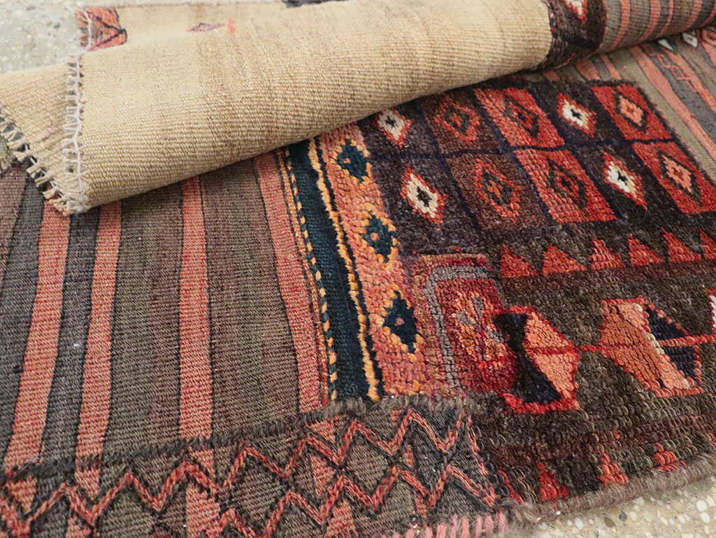Vintage Persian Chaharmahal Bakhtiari Tacheh Flatweave Kilim , No.28042 - Galerie Shabab