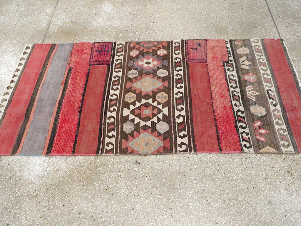 Vintage Persian Chaharmahal Bakhtiari Tacheh Flatweave Kilim , No.28043 - Galerie Shabab