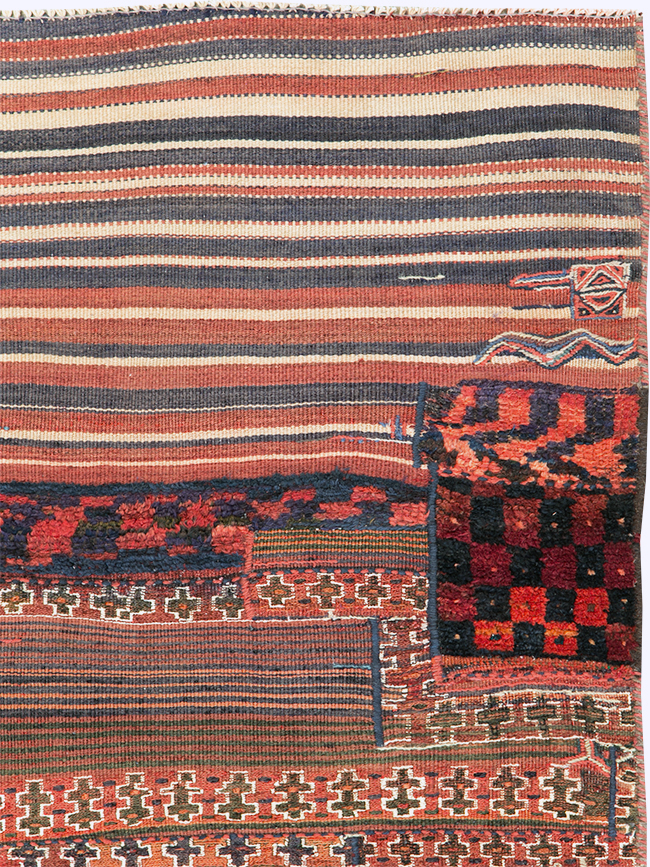 Vintage Persian Chaharmahal Bakhtiari Tacheh Flatweave Kilim, No.28044 - Galerie Shabab
