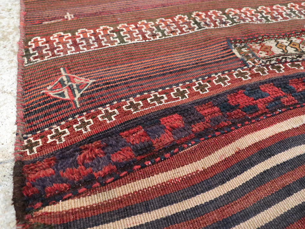 Vintage Persian Chaharmahal Bakhtiari Tacheh Flatweave Kilim, No.28044 - Galerie Shabab