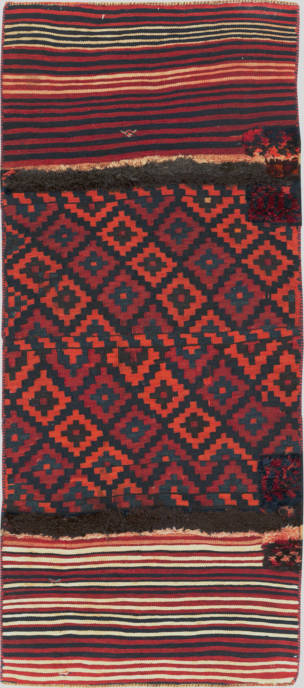 Vintage Persian Chaharmahal Bakhtiari Tacheh Flatweave Kilim , No.28045 - Galerie Shabab