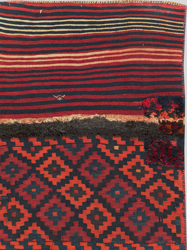 Vintage Persian Chaharmahal Bakhtiari Tacheh Flatweave Kilim , No.28045 - Galerie Shabab