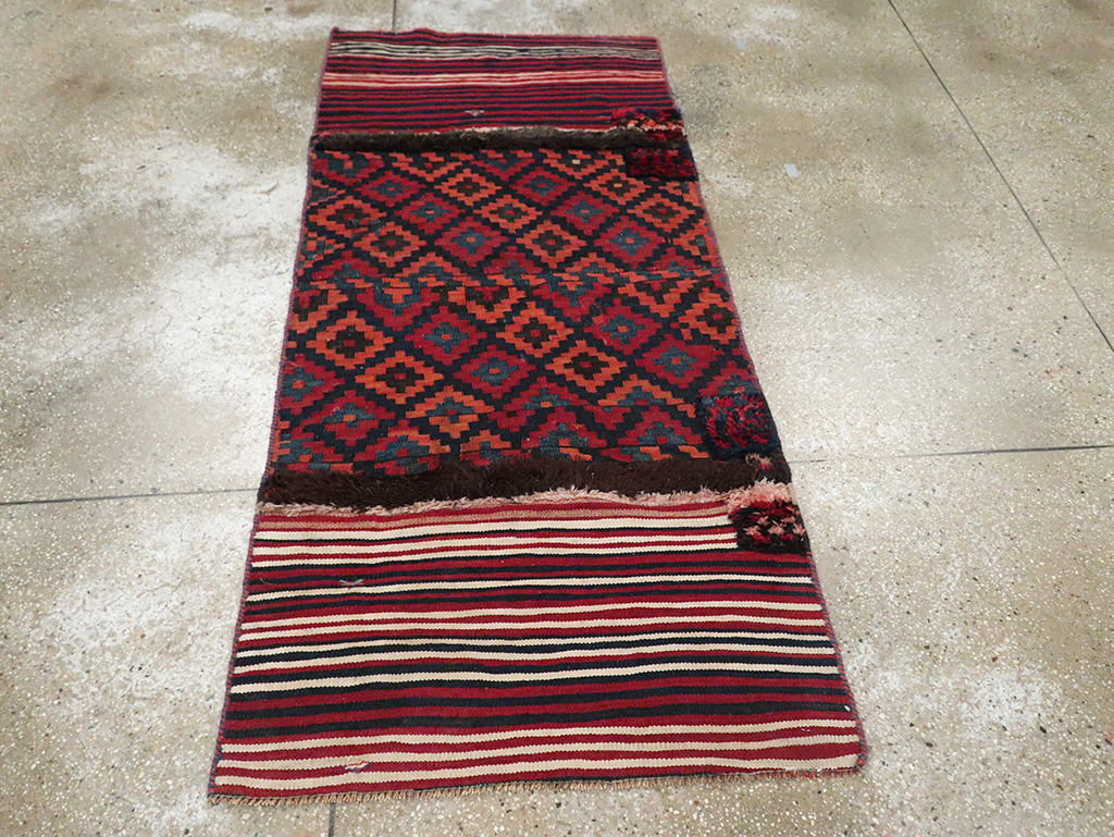Vintage Persian Chaharmahal Bakhtiari Tacheh Flatweave Kilim , No.28045 - Galerie Shabab