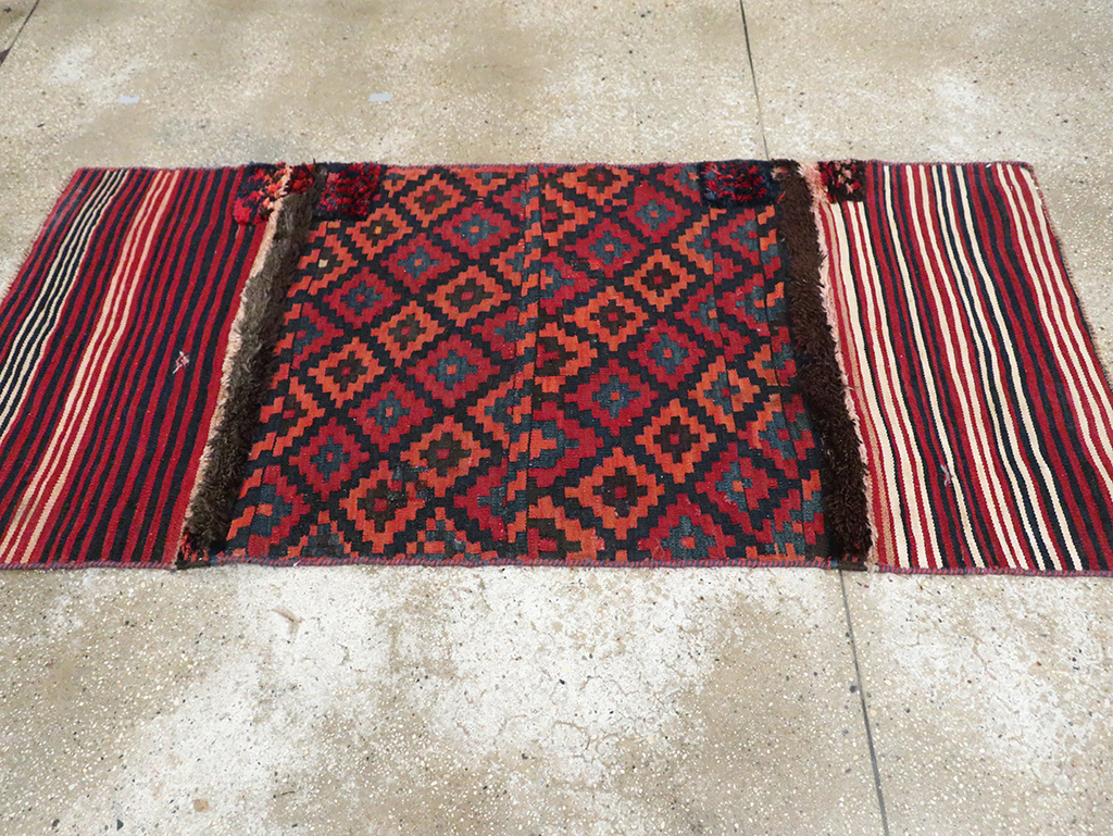 Vintage Persian Chaharmahal Bakhtiari Tacheh Flatweave Kilim , No.28045 - Galerie Shabab