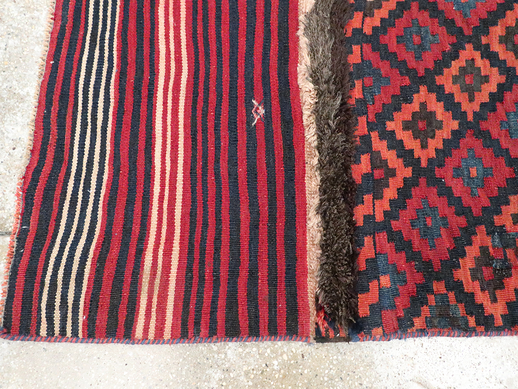 Vintage Persian Chaharmahal Bakhtiari Tacheh Flatweave Kilim , No.28045 - Galerie Shabab