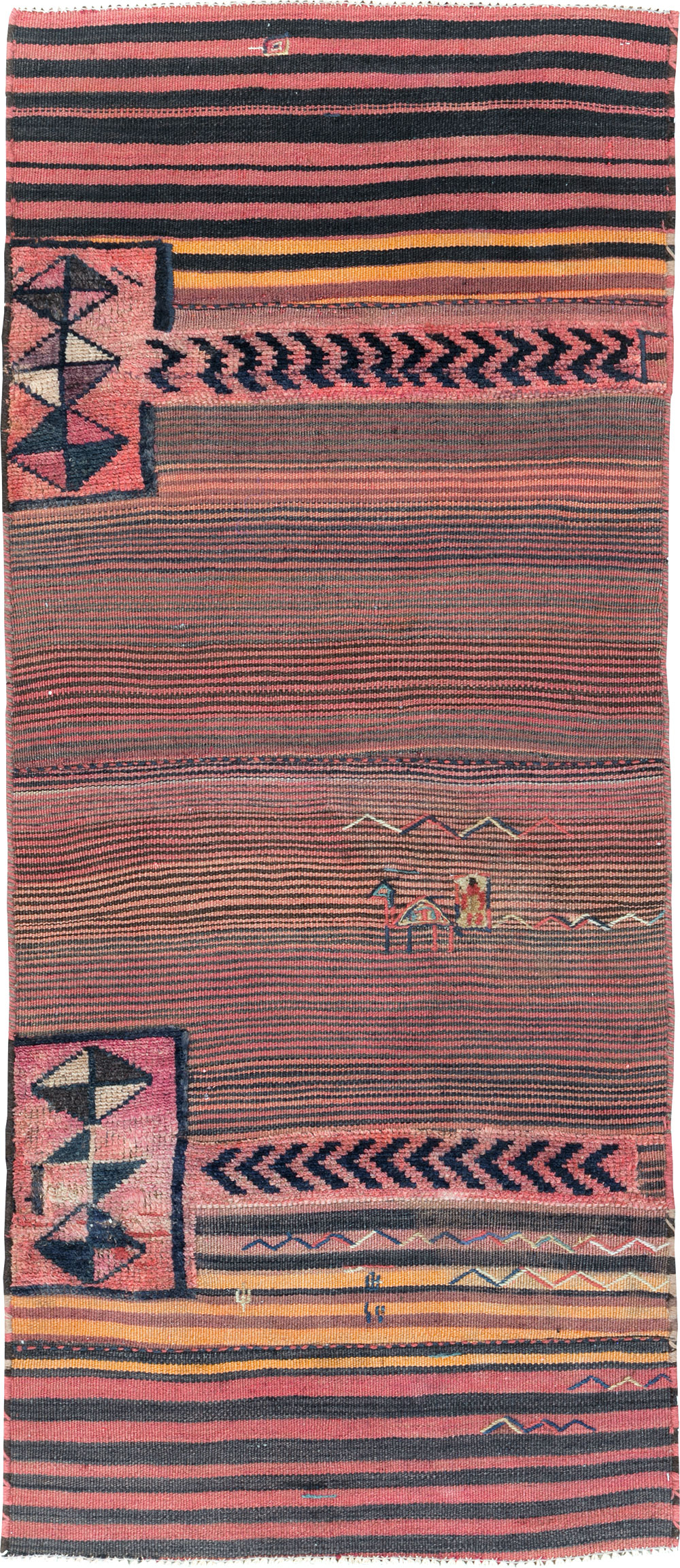 Vintage Persian Chaharmahal Bakhtiari Tacheh Flatweave Kilim , No.28046 - Galerie Shabab