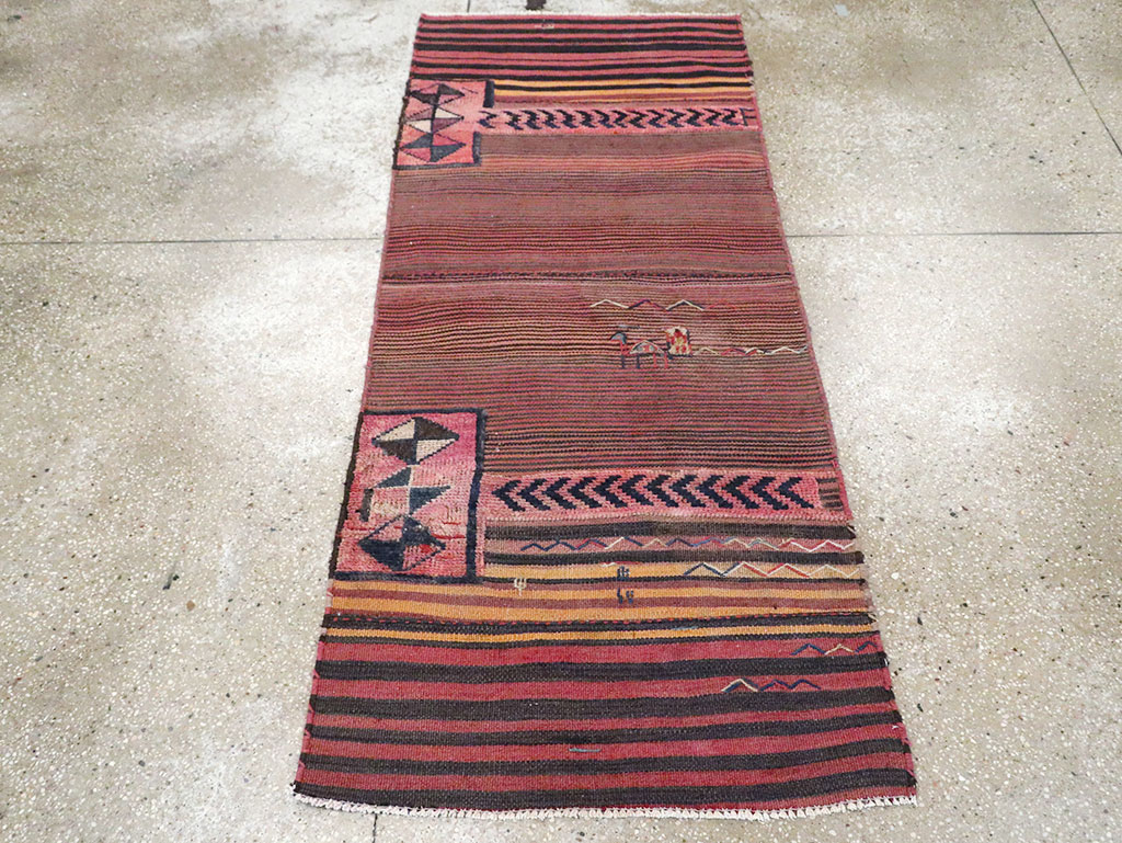 Vintage Persian Chaharmahal Bakhtiari Tacheh Flatweave Kilim , No.28046 - Galerie Shabab