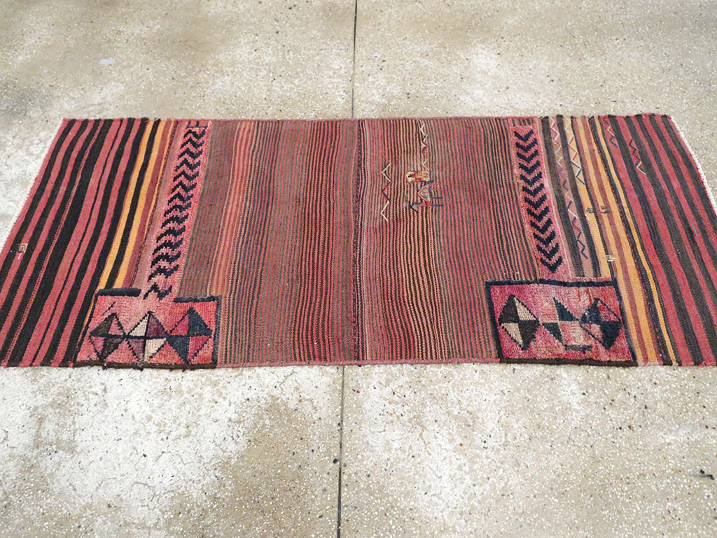 Vintage Persian Chaharmahal Bakhtiari Tacheh Flatweave Kilim , No.28046 - Galerie Shabab