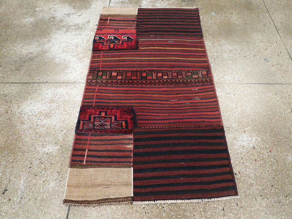Vintage Persian Chaharmahal Bakhtiari Tacheh Flatweave Kilim , No.28048 - Galerie Shabab