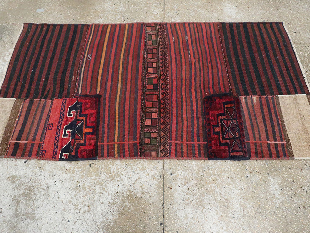 Vintage Persian Chaharmahal Bakhtiari Tacheh Flatweave Kilim , No.28048 - Galerie Shabab