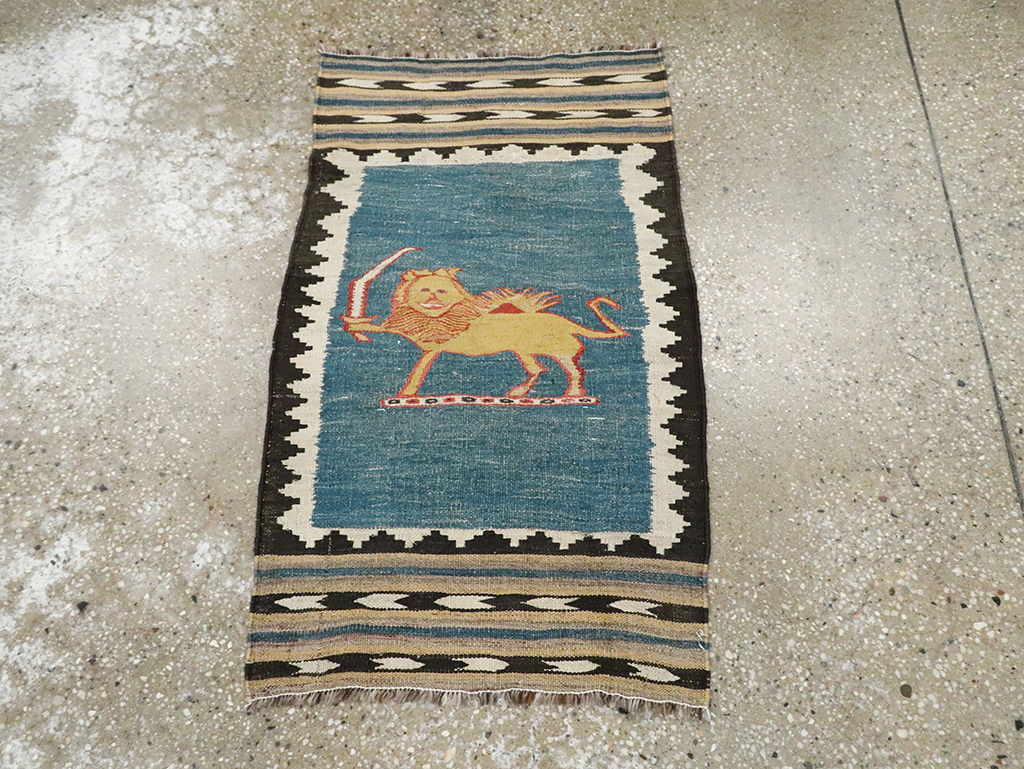 Vintage Persian Pictorial Kilim, No.28050 - Galerie Shabab