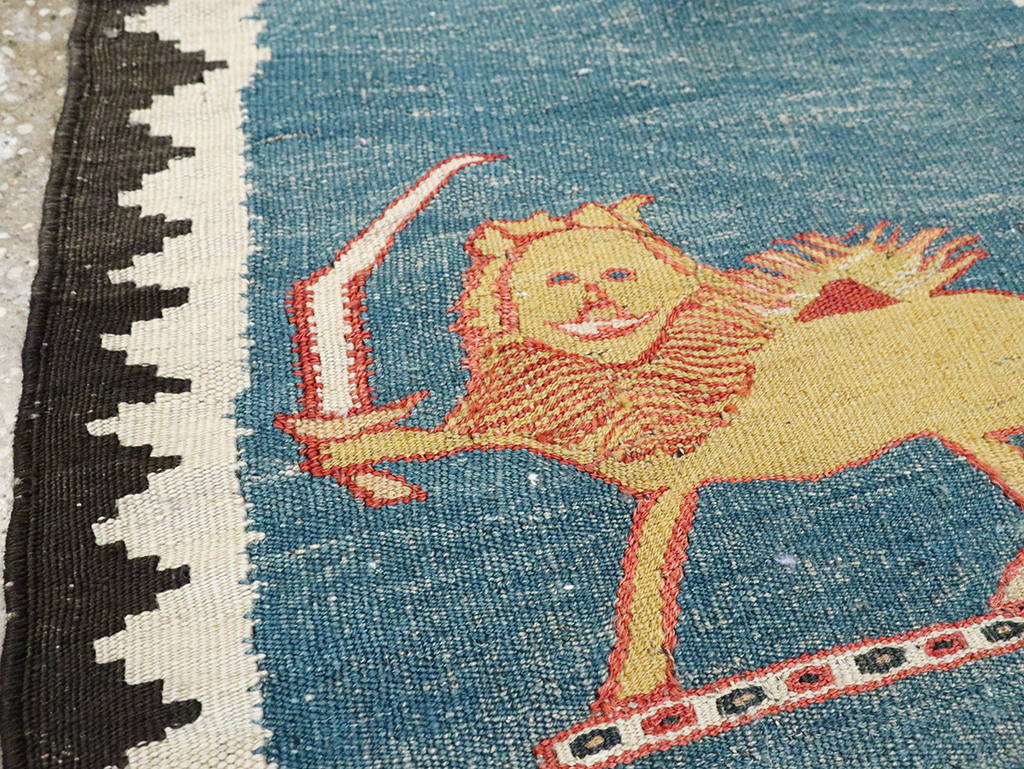 Vintage Persian Pictorial Kilim, No.28050 - Galerie Shabab