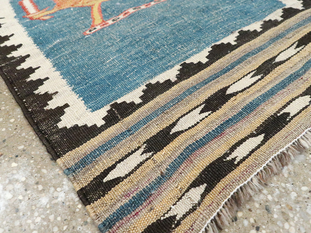 Vintage Persian Pictorial Kilim, No.28050 - Galerie Shabab