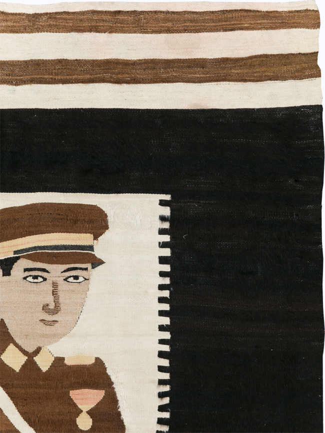 Vintage Pictorial Flatweave, No.28052 - Galerie Shabab
