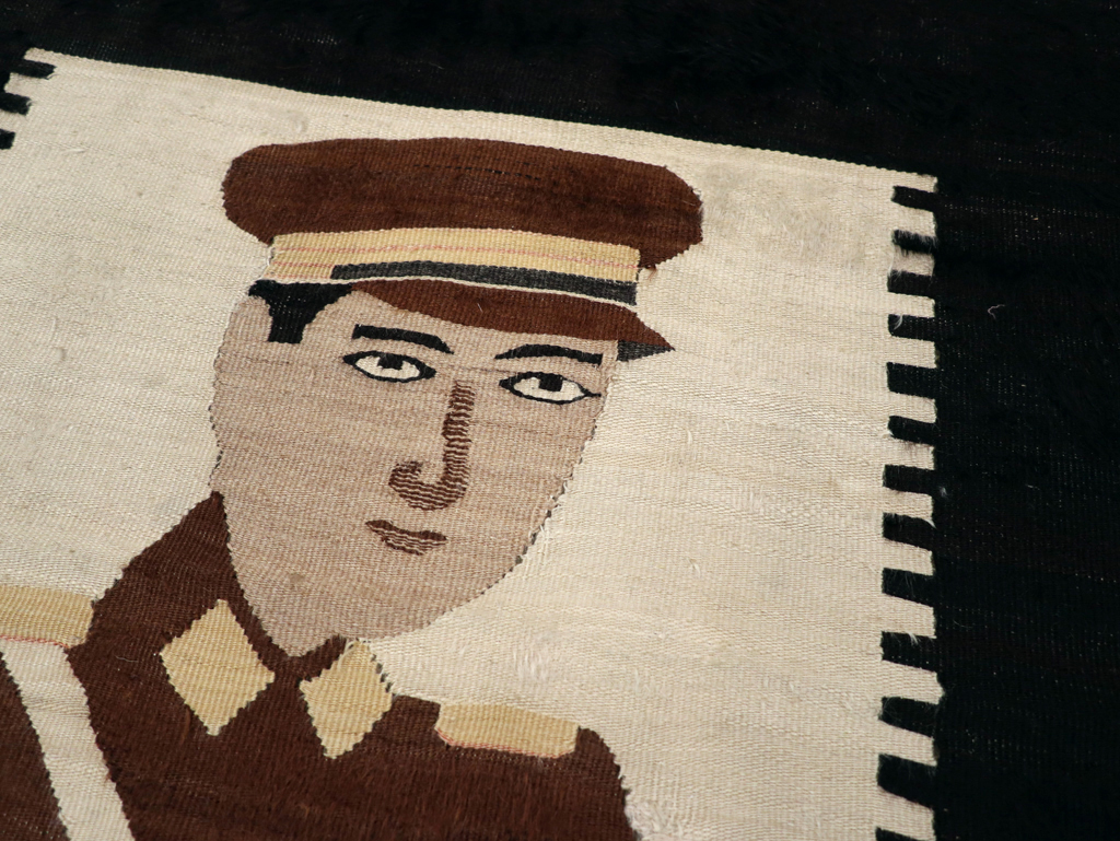 Vintage Pictorial Flatweave, No.28052 - Galerie Shabab