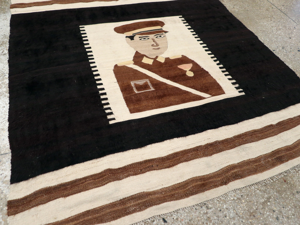 Vintage Pictorial Flatweave, No.28052 - Galerie Shabab