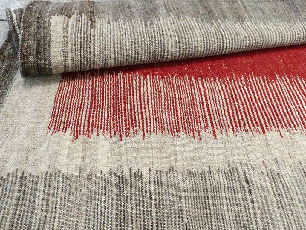 Modern Persian Flatweave Kilim, No.28054 - Galerie Shabab