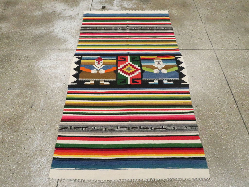 Vintage Persian Pictorial Kilim, No.28055 - Galerie Shabab