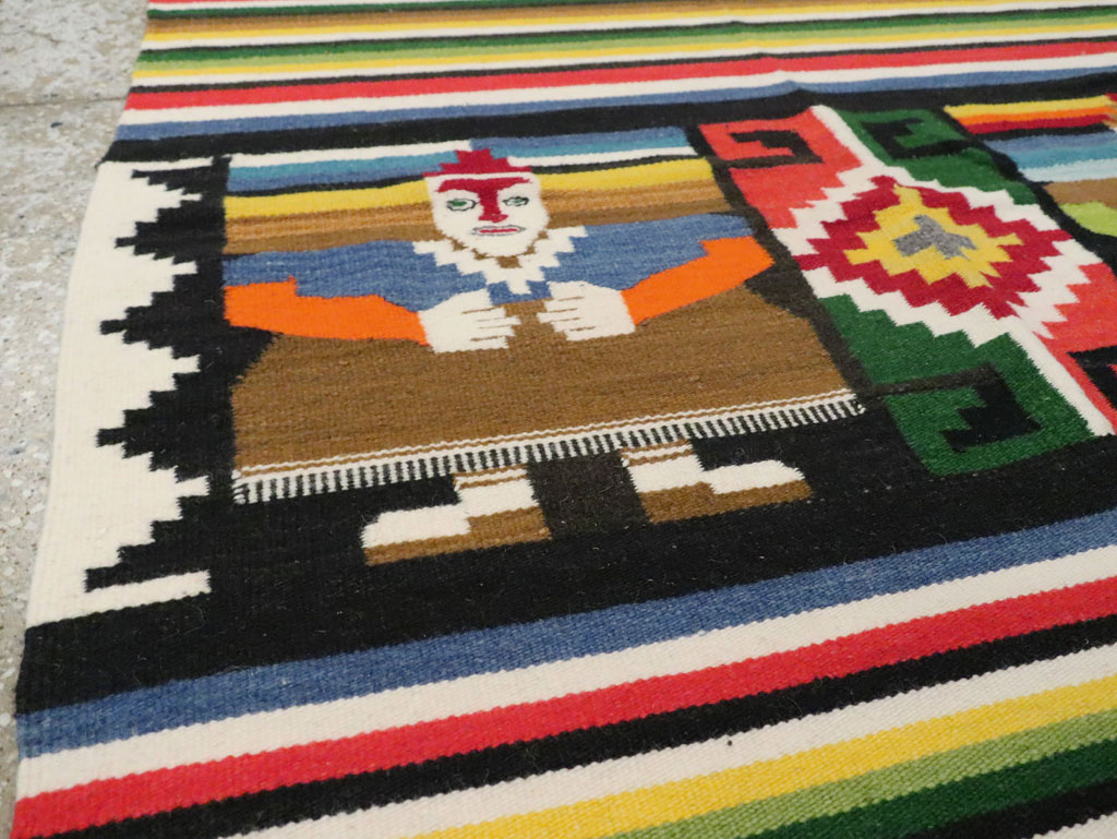 Vintage Persian Pictorial Kilim, No.28055 - Galerie Shabab