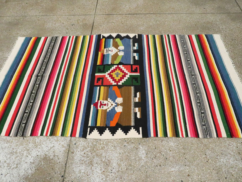 Vintage Persian Pictorial Kilim, No.28055 - Galerie Shabab