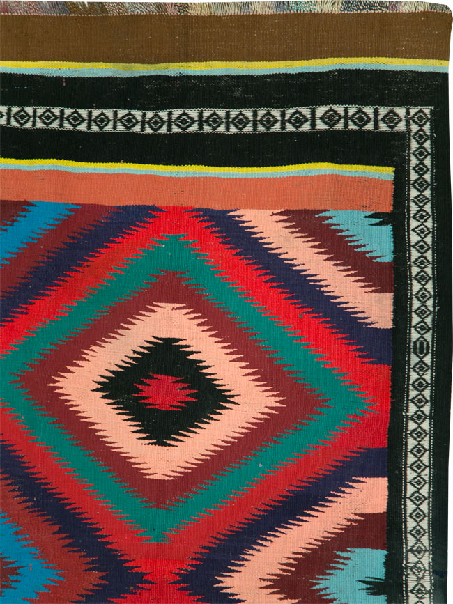 Vintage Persian Flatweave Kilim Gallery Carpet, No.28057 - Galerie Shabab