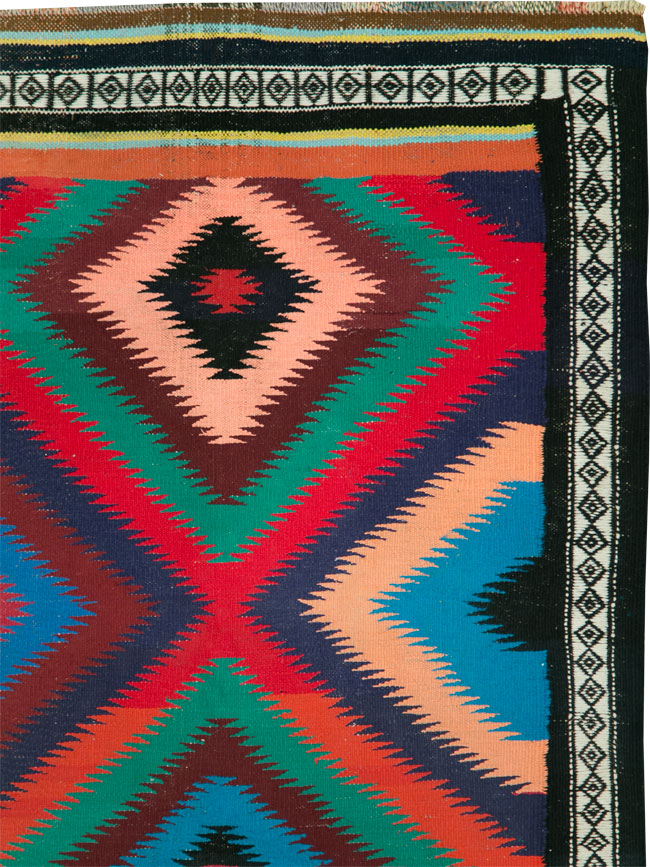 Vintage Persian Flatweave Kilim Gallery Carpet, No.28057 - Galerie Shabab