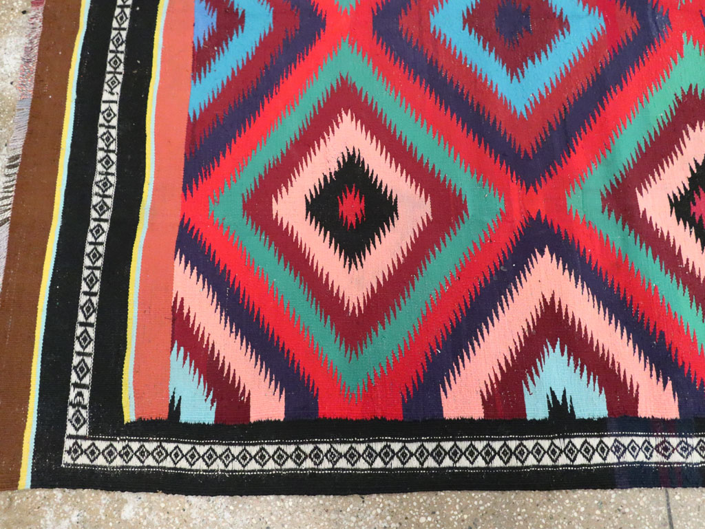 Vintage Persian Flatweave Kilim Gallery Carpet, No.28057 - Galerie Shabab