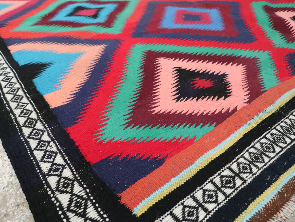 Vintage Persian Flatweave Kilim Gallery Carpet, No.28057 - Galerie Shabab