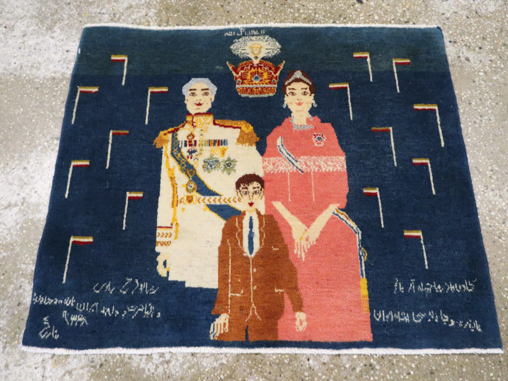 Vintage Persian Pictorial Tabriz Rug, No.28059 - Galerie Shabab