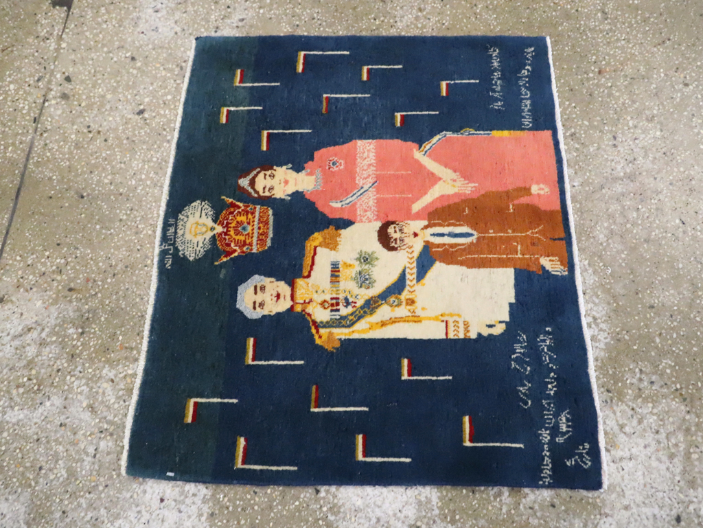 Vintage Persian Pictorial Tabriz Rug, No.28059 - Galerie Shabab